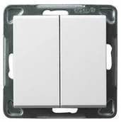 Wyłączniki światła i elektryczne - Ospel Sonata biały łącznik podwójny zwierny ŁP-17R/m/00 ŁP-17R/m/00 - miniaturka - grafika 1