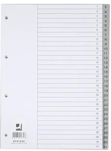 Q-Connect Przekładki A4 szare 1-31 KF01830 - Przekładki do segregatorów - miniaturka - grafika 3