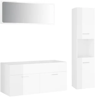 vidaXL vidaXL Zestaw mebli łazienkowych, wysoki połysk, biały, płyta wiórowa - Meble łazienkowe - miniaturka - grafika 39