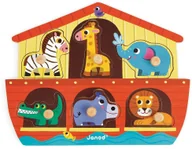 Układanki dla dzieci - Janod ARKA NOEGO drewniana układanka z uchwytami J07062 - miniaturka - grafika 1