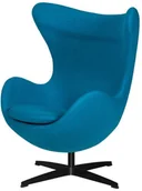 Fotele - King Home Fotel 83x107x72cm Egg wełna ciemny turkus JH-026.C.TURKUS.16.B - miniaturka - grafika 1