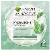 Maseczki do twarzy - Garnier Ski nactive Hydra maska Bomb chusta z wyciągiem z zielonym Tee/krem nawilżający z maska na twarz na który zadziwia Teint/5er Pack (5 X 32 G) X01975 - miniaturka - grafika 1