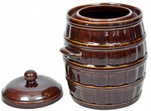 Perfect Home RĘKODZIEŁO Beczka, garnek z kamionki h-16.5 cm z pokrywką Rękodzieło 5906651045917 - Inne naczynia kuchenne - miniaturka - grafika 5