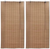 Rolety - vidaXL Bambusowe rolety, 2 szt., 100 x 160 cm, brązowe - miniaturka - grafika 1