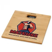 Wagi łazienkowe - Murrano Waga bambusowa łazienkowa z nadrukiem dla sportowca siłacza WAG2-024 - miniaturka - grafika 1