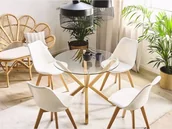 Ławy i stoliki kawowe - Beliani Stół do jadalni szklany okrągły 90 cm ALTURA - miniaturka - grafika 1