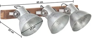 VidaXL Industrialna lampa ścienna, srebrna, 65x25 cm, E27 320502  VidaXL - Lampy sufitowe - miniaturka - grafika 11