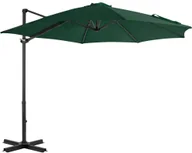 Parasole ogrodowe - vidaXL Parasol wiszący z aluminiowym słupkiem, 300 cm, zielony - miniaturka - grafika 1