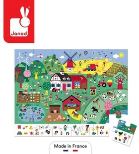 Janod Puzzle obserwacyjne w walizce Farma 24 elementy 3+ Made in France, solution-bc-7528-0 - Puzzle - miniaturka - grafika 2
