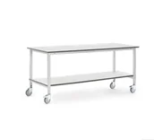 Akcesoria do pakowania - AJ Mobilny stół roboczy z półką dolną D2000xS800mm blat w szarym kolorze 2740771 - miniaturka - grafika 1