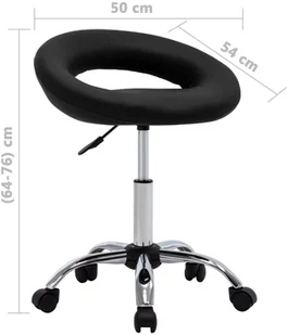 Fotel biurowy, krzesło biurowe vidaXL Krzesło robocze na kółkach, czarne, sztuczna skóra - Fotele i krzesła biurowe - miniaturka - grafika 7