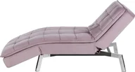 Narożniki - Beliani Szezlong welurowy rozkładany różowy LOIRET 185545 - miniaturka - grafika 1