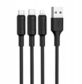 Kable USB - Hoco Kabel Usb > X25 Soarer 3w1 micro Usb, Ligh - miniaturka - grafika 1