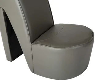 vidaXL Fotel w kształcie buta na obcasie, szary, sztuczna skóra - Fotele - miniaturka - grafika 6