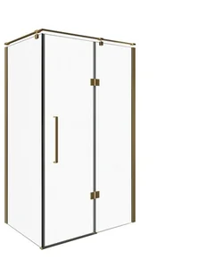 Sea Horse Kabina prostokątna FRESH LINE 1-skrzydłowa 90x120x195 złoty połysk szkło transparentne z relingiem prawa - Kabiny prysznicowe - miniaturka - grafika 2