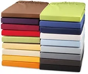 Prześcieradła - CelinaTex Topper prześcieradło z gumką 180x200  200x200 łóżko materac wierzchni, łóżek kontynentalnych Jersey bawełna, prześcieradło z gumką do łóżek kontyn 5001482 - miniaturka - grafika 1