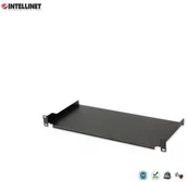 Szafy rack - Intellinet Półka do szafy 19\" 200mm 1U pełna czarna 901406 - miniaturka - grafika 1