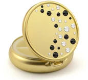 Pozostałe akcesoria do makijażu - Pudełko na pigułki w złotym kolorze z wzorem wodospadu Swarovski Crystals Jet - Crystal - miniaturka - grafika 1