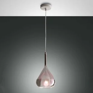Fabas Luce Lampa wisząca Lila, szklany klosz kropla, szara - Lampy sufitowe - miniaturka - grafika 2