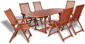 Meble ogrodowe - vidaXL vidaXL Zestaw jadalniany ogrodowy, drewniany, 7 szt. - miniaturka - grafika 1