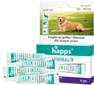Alpha Spirit Bros Krople przeciw pchłom i kleszczom dla psów dużych 40 kg Happs Herbal (4 sztuki) - Artykuły przeciw pasożytom - miniaturka - grafika 2