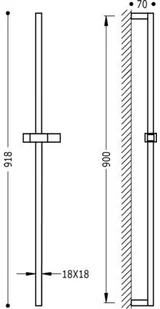 Tres Drążek niklowany Cuadro , Kolor - Chrom, Długość - 900 mm (1.34.520) - Akcesoria łazienkowe - miniaturka - grafika 4