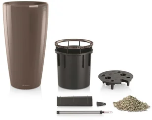 Lechuza Donica Rondo 40 ALL-IN-ONE, taupe, wysoki połysk, 15744 - Donice - miniaturka - grafika 7