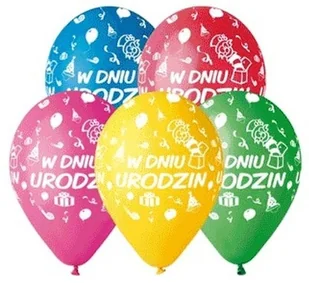 Gemar Balloons Balony 12", "W dniu urodzin", GEMAR, MIX, 5 szt GS110/PG02 - Balony i akcesoria - miniaturka - grafika 2