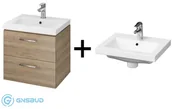 Szafki łazienkowe - Cersanit Lara Como SET 822 Zestaw Umywalka meblowa z szafką podumywalkową biały/orzech S801-153-DSM - miniaturka - grafika 1