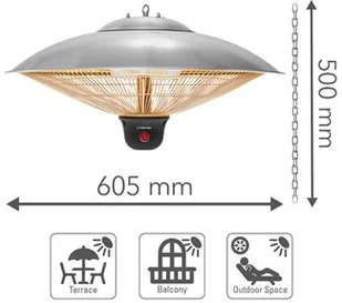 TROTEC Designerski sufitowy promiennik ciepła IR 2000 SC - Ogrzewanie przenośne - miniaturka - grafika 2