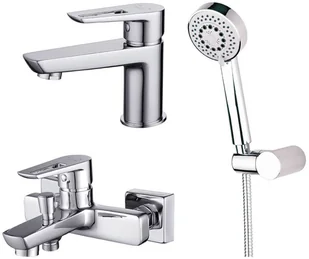 Cersanit CERSANIT MILLE Zestaw baterii wannowy chrom S952-003 S952-003 - Zestawy baterii łazienkowych - miniaturka - grafika 2