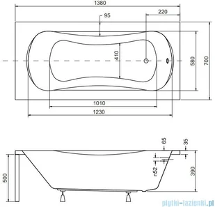 Besco Modern #WAM-140-MO 140x70 cm - Wanny - miniaturka - grafika 13