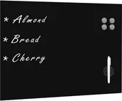 Tablice i flipcharty - vidaXL Ścienna tablica magnetyczna, szklana, czarna, 80 x 60 cm vidaXL - miniaturka - grafika 1