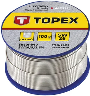 Topex Lut cynowy 60% Sn drut 0.7 mm 100 g - Narzędzia warsztatowe - miniaturka - grafika 6