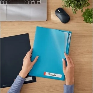 Leitz Obwoluta A4 "L" COSY z kieszonką na etykietę i 3 przegródkami niebieska morska 3szt. /47160061/ ES1490-1 - Ofertówki - miniaturka - grafika 3