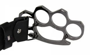 PolskaGalanteria.pl Klamra Do Paska Sprzączka Pełna Blaszka Z Bolczykiem 40 mm Metalowa Solidna KBOL40/54 " KASTET CZARNY" - Paski - miniaturka - grafika 3