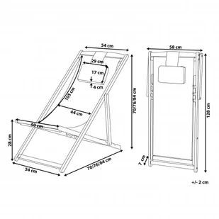Beliani Leżak ogrodowy beżowy AVELLINO - Leżaki ogrodowe - miniaturka - grafika 3