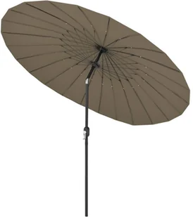 vidaXL Parasol ogrodowy na słupku aluminiowym, 270 cm, taupe vidaXL - Parasole ogrodowe - miniaturka - grafika 5
