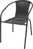 Fotele i krzesła ogrodowe - RATTANOWE KRZESŁO OGRODOWE W KOLORZE CZARNYM HERKULES 2 CZARNY - miniaturka - grafika 1