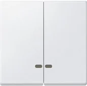 Wyłączniki światła i elektryczne - Merten meg3420 0419 podwójne przełącznik kołyskowy z okienko kontrolne, biały polarny, system M MEG3420-0419 - miniaturka - grafika 1