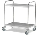 Inne urządzenia handlowo-usługowe - AJ Wózek z dwiema półkami stal nierdzewna 100kg 860x530x940 mm 27004 - miniaturka - grafika 1