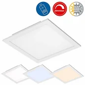 Lampy sufitowe - Briloner Leuchten LED lampa sufitowa panelowa, ściemnialna, sterowanie kolorem, pilot zdalnego sterowania, 18 W, 1800 lm, lampa LED, lampa do salonu, lampa sufitowa, biała, 29,5 cm (7194-016) - miniaturka - grafika 1
