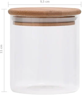 vidaXL vidaXL Szklane słoje z bambusową pokrywką 6 szt. 600 ml 150694 - Pojemniki kuchenne - miniaturka - grafika 7