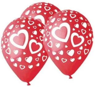 Gemar Balloons Balony 12", "Serduszka", GEMAR, czerwone, 5 szt GS110/P086 - Balony i akcesoria - miniaturka - grafika 3