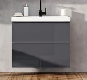 Szafki łazienkowe - Elita 167082 Look Szafka 80 2S antracyt połysk 167082 - miniaturka - grafika 1