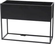 Kwietniki - Kwietnik Metalowy Stojak CUBO 60x80x30cm czarny skrzynka loft 05-15 - miniaturka - grafika 1