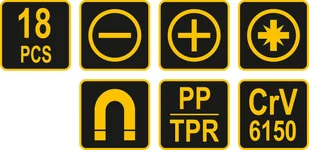 Vorel ZESTAW WKRĘTAKÓW 18SZT 60781 - Śrubokręty - miniaturka - grafika 4