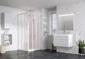 Ścianki i drzwi prysznicowe - Ravak Supernova Drzwi przesuwne 75x198 cm profile białe szkło przezroczyste 15V301R2Z1 - miniaturka - grafika 1