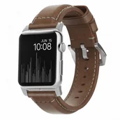 Akcesoria do smartwatchy - NOMAD Strap Traditional Leather Brown 42mm / 44mm Silver (NM1A4RST00) - miniaturka - grafika 1