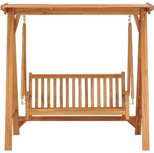 vidaXL Lumarko Huśtawka ogrodowa z poduszką taupe, 170 cm, drewno tekowe 3062885 - Huśtawki - miniaturka - grafika 4